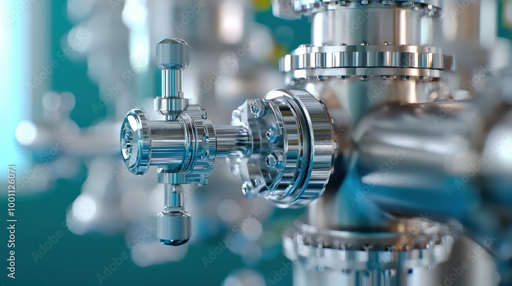 Industrial Valve with Gleaming Metal Textures Industrial Valve with Gleaming Metal Textures