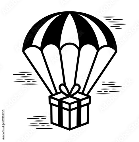 parachute in the air