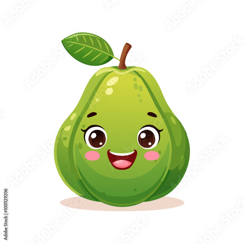 Guava Cute Cartoon Fruit Fresh Animation Kawaii Healthy Character
