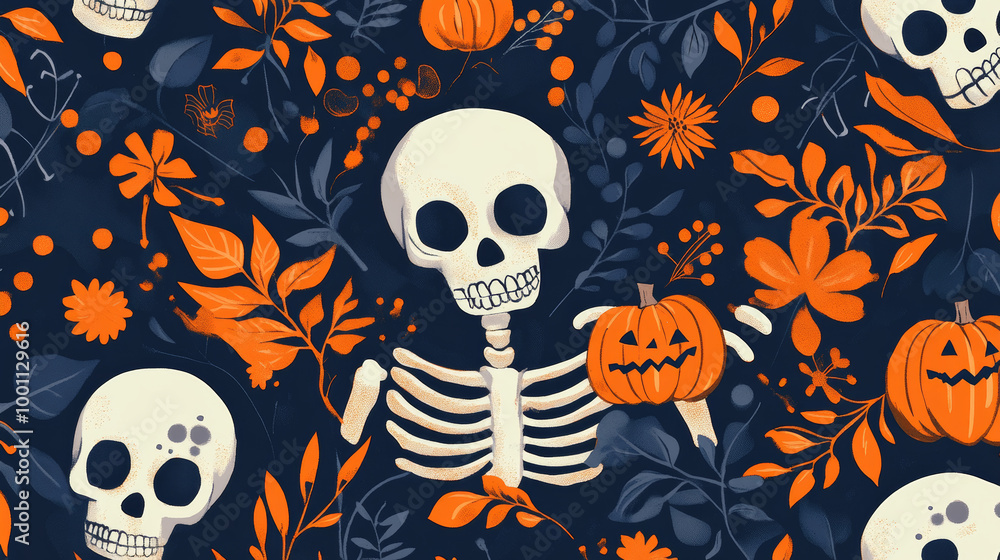 A fun, repeating pattern perfect for celebrating Halloween. A fun, repeating pattern perfect for celebrating Halloween.
