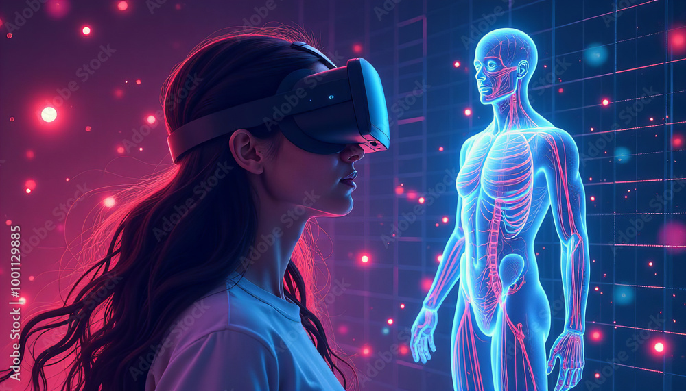 Naklejka premium Virtual Reality Exploring Human Anatomy