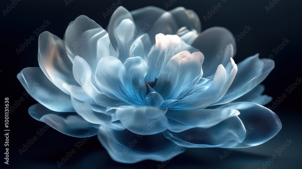 Abstract Blue Flower with Delicate Petals Abstract Blue Flower with Delicate Petals
