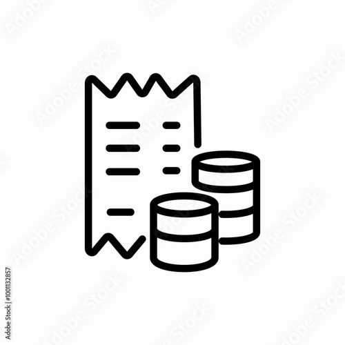 voucher bill cash icon sign vector
