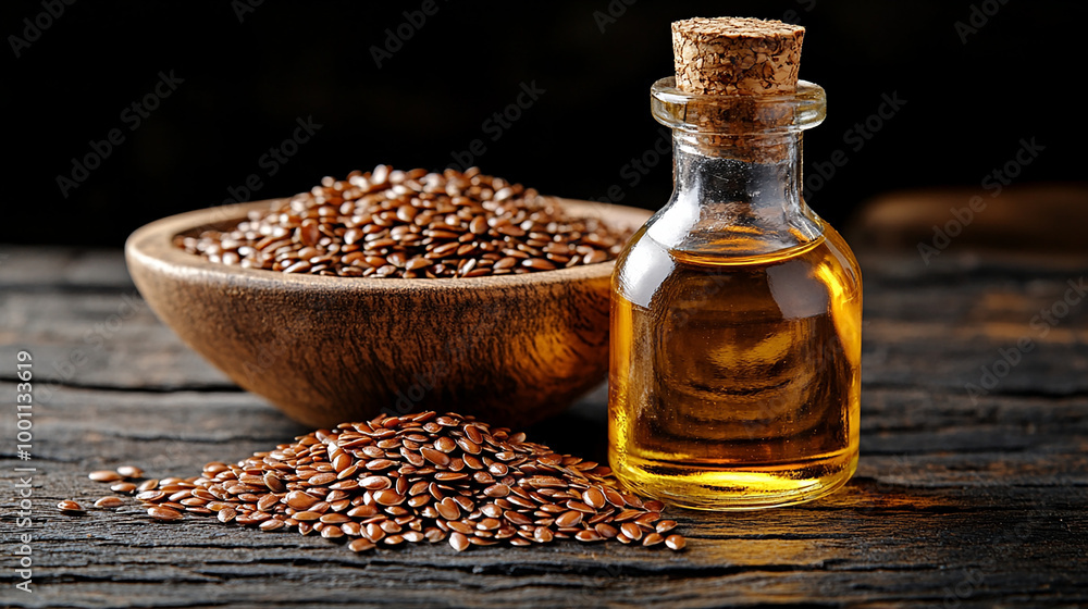 Oil in Clear Glass Bottle