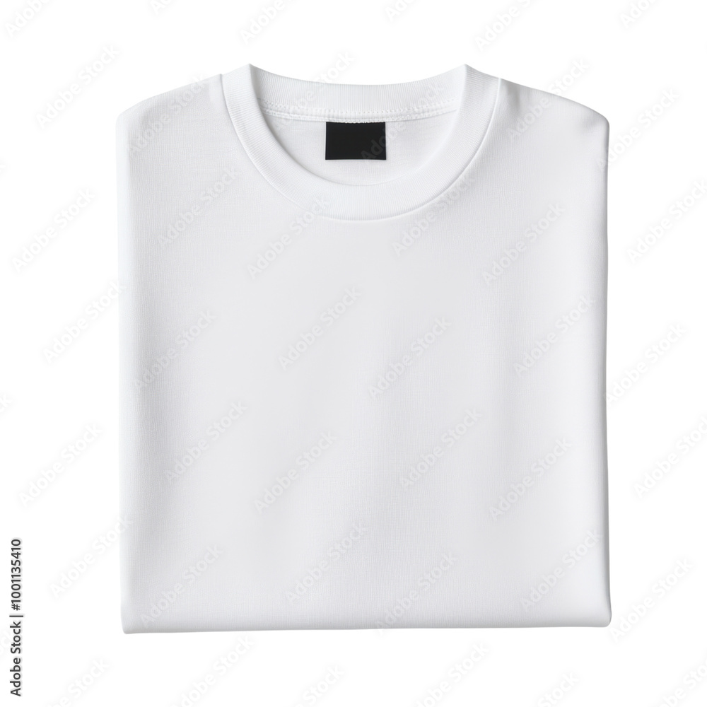 Plain white t-shirt folded neatly on a transparent background Plain white t-shirt folded neatly on a transparent background