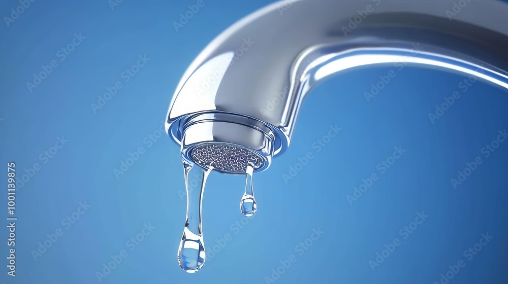 Dripping tap with water, showcasing the essence of plumbing issues and the importance of water conservation in everyday life Dripping tap with water, showcasing the essence of plumbing issues and the importance of water conservation in everyday life