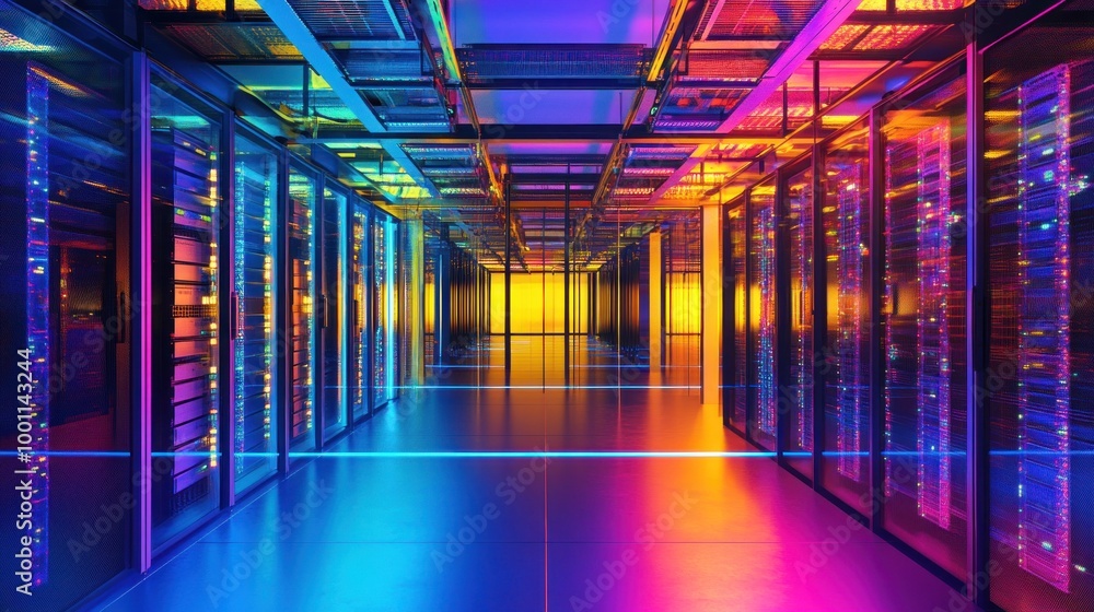 Neon Server Room Neon Server Room