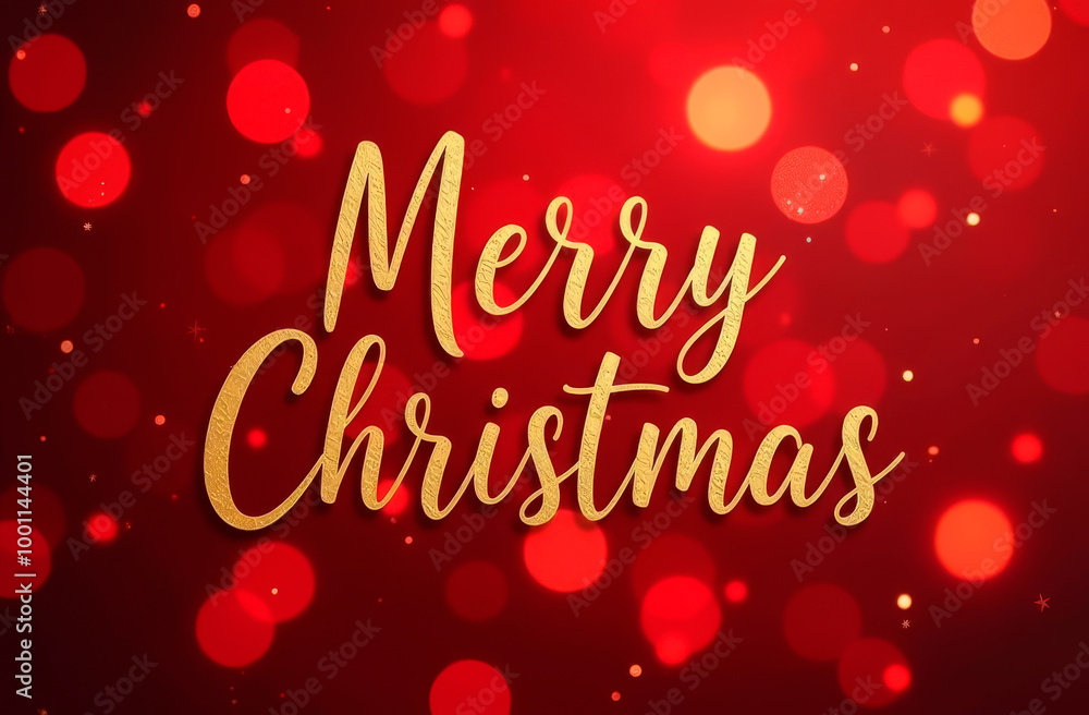 Merry Christmas text on red festive background. Postcard, illustration Merry Christmas text on red festive background. Postcard, illustration