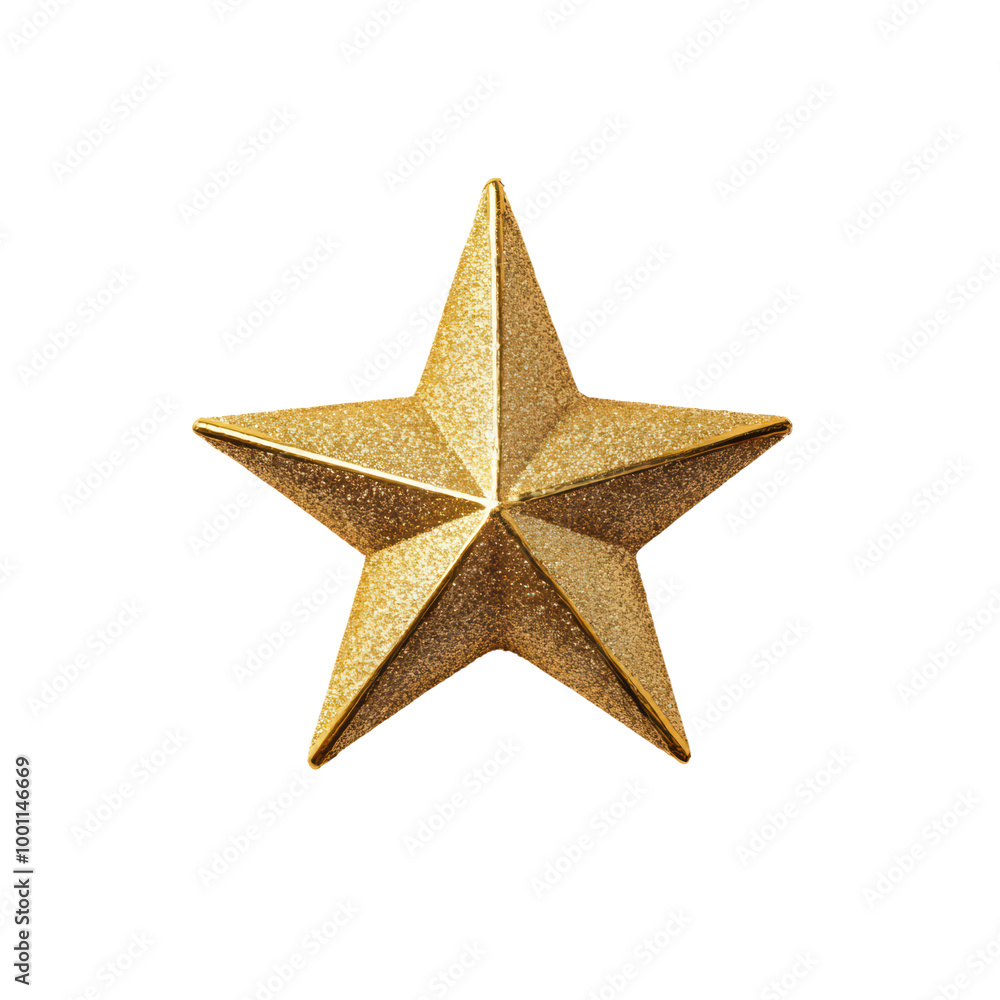 Shiny gold star with a textured surface Shiny gold star with a textured surface