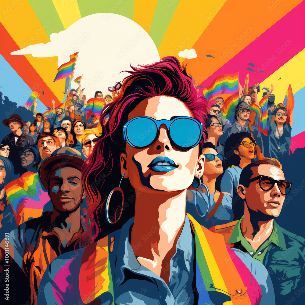 generated illustration of texture or background depicting the pride day and the LGBT community with diverse people generated illustration of texture or background depicting the pride day and the LGBT community with diverse people