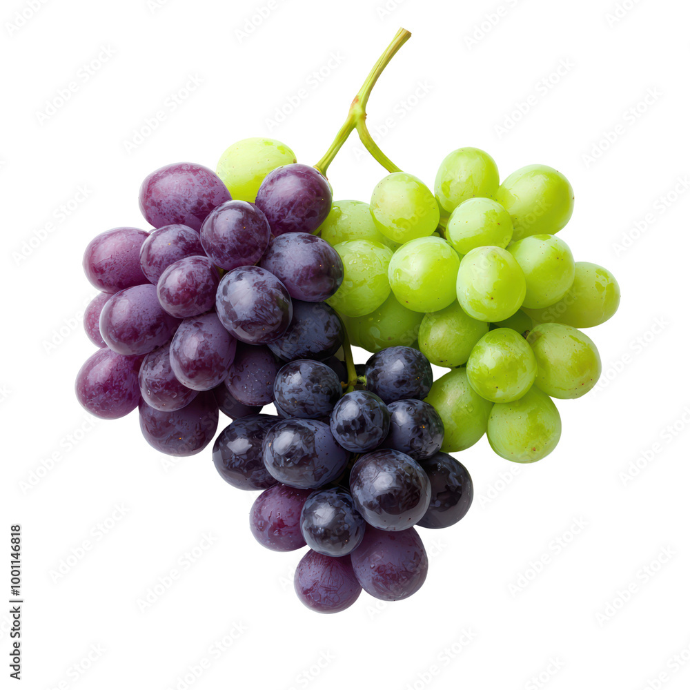 Fresh clusters of green and purple grapes Fresh clusters of green and purple grapes