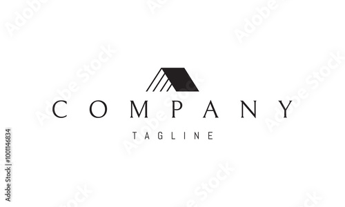 Vector logo with an abstract image of a house roof in the form of an open book.