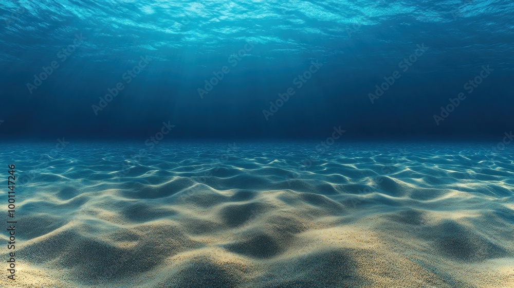 Naklejka premium Underwater View of Sandy Seabed