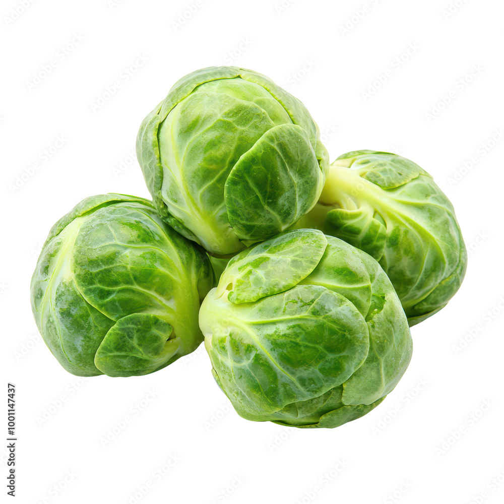 Fresh Brussels sprouts stacked on a transparent background Fresh Brussels sprouts stacked on a transparent background
