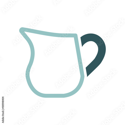 Creamer jug vector icon. Dairy product sign