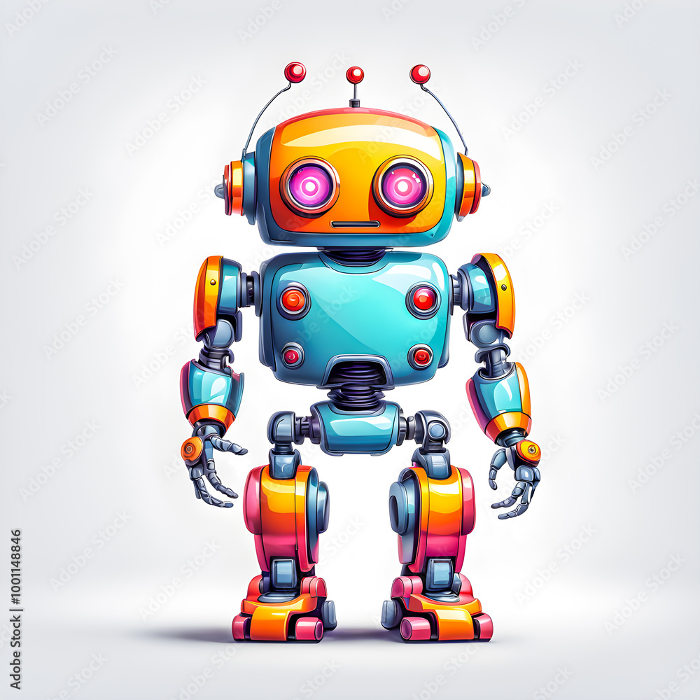 Illustration of robot on white background. Illustration of robot on white background.