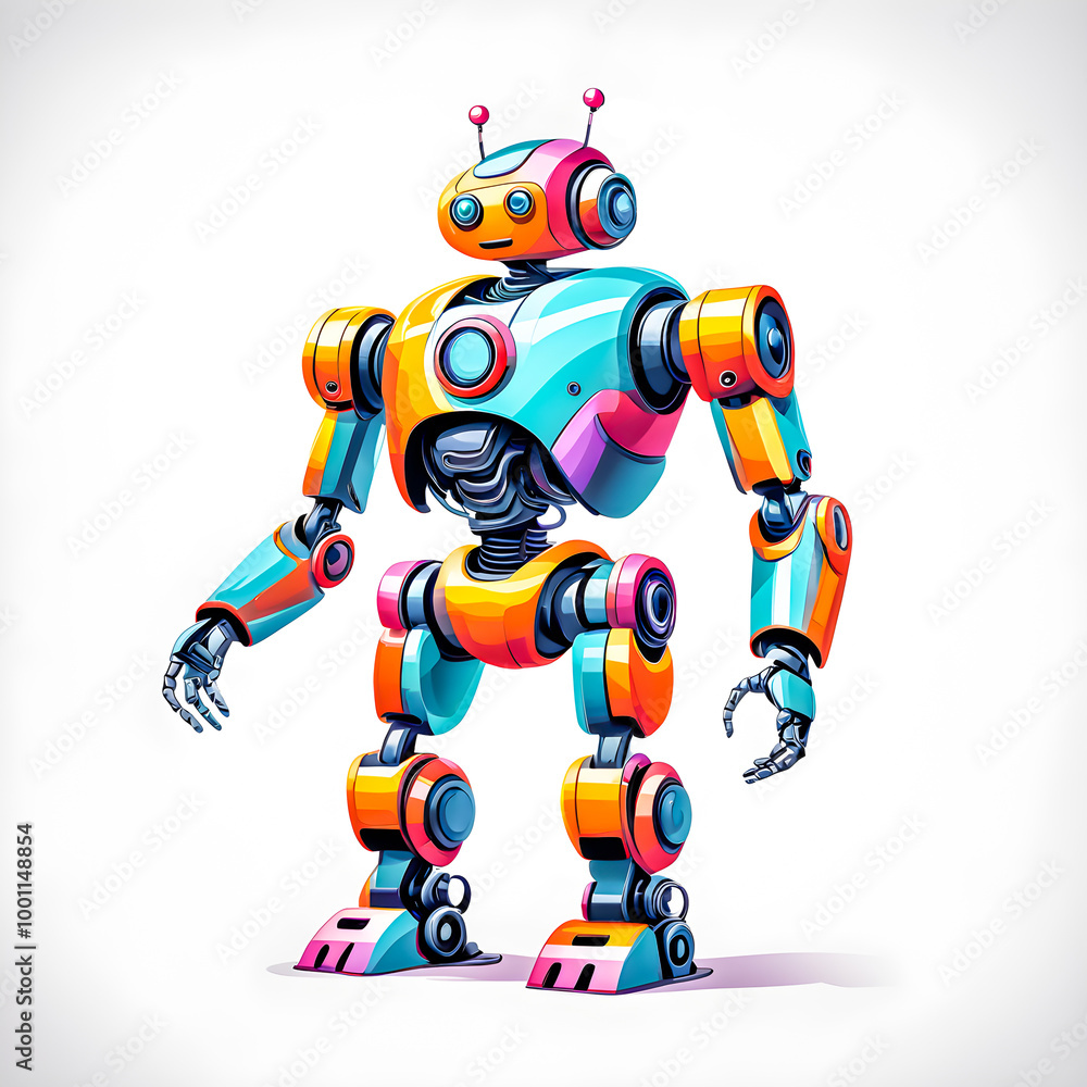 Illustration of robot on white background. Illustration of robot on white background.