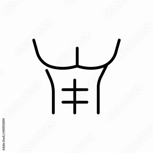 abdominal muscle icon sign vector