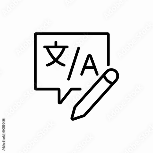 translate text write icon sign vector