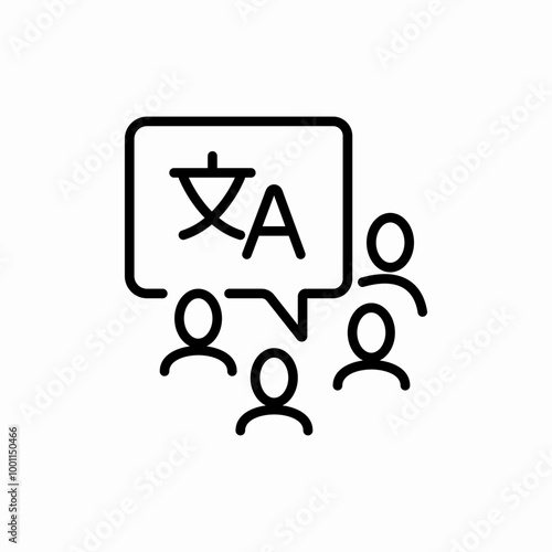 translate language meeting icon sign vector