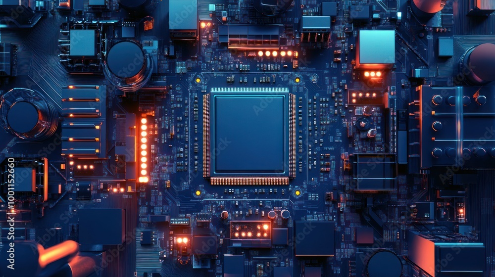 Blue and Orange Circuit Board Blue and Orange Circuit Board