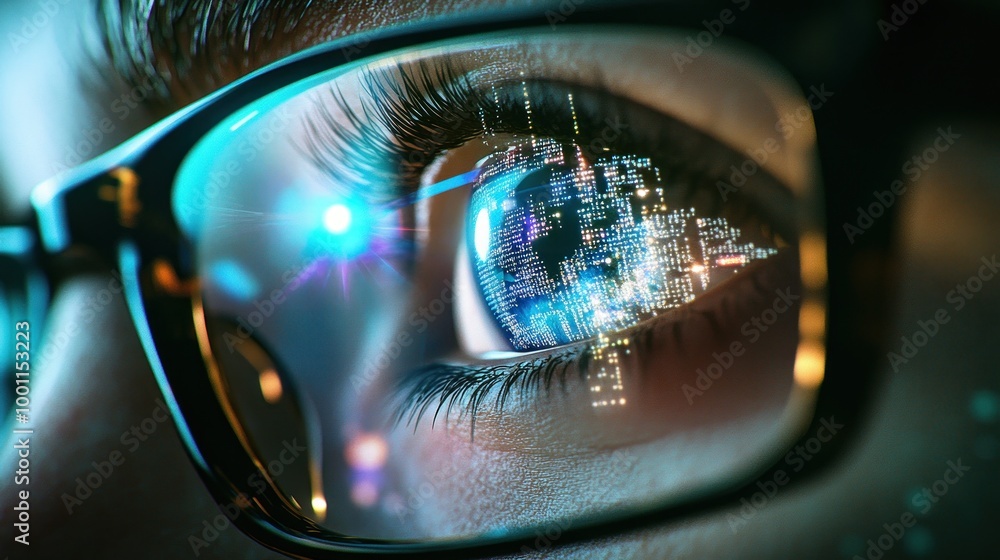 Digital World Reflection in Eye Digital World Reflection in Eye