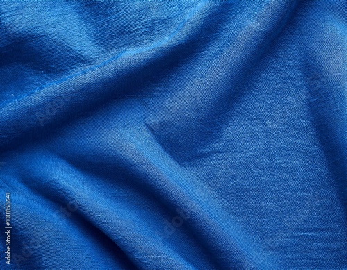 Bright blue natural cotton linen textile texture background banner panorama