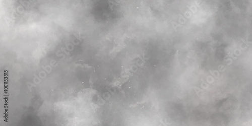 Abstract white and gray isolated cloud cumulus clouds. Gray aquarelle painted realistic fog or mist smoky textured canvas design. White and ash messy wall stucco texture background. 