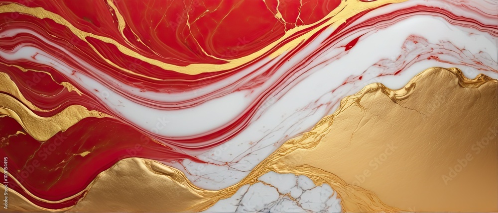 Red, White, and Gold Abstract Art Red, White, and Gold Abstract Art