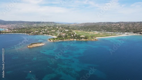 Amazing view of Sithonia coastline near Kastri Beach, Chalkidiki, Central Macedonia, Greece photo