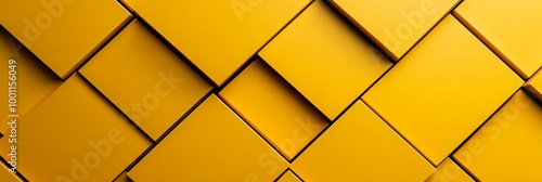 Geometric Yellow Tile Pattern with Overlapping Squares