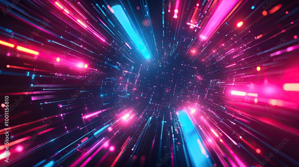 Futuristic Abstract Background with Neon Lights Futuristic Abstract Background with Neon Lights