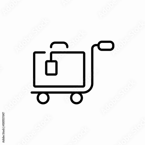 cart luggage icon sign vector