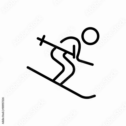 downhill skier icon sign vector