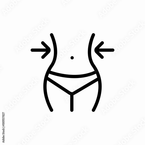 slim waist icon sign vector