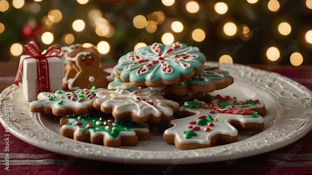 Fototapeta premium christmas gingerbread cookies on the table