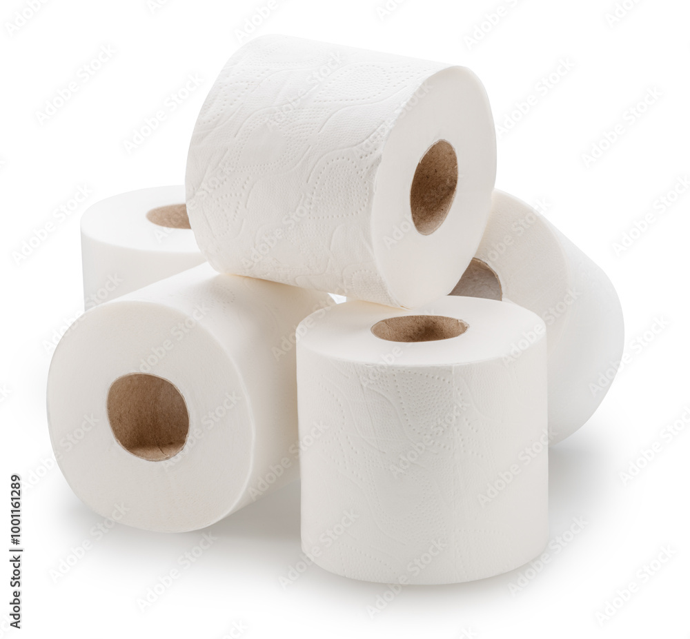 Rolls of biodegradable toilet paper isolated on white background. Rolls of biodegradable toilet paper isolated on white background.