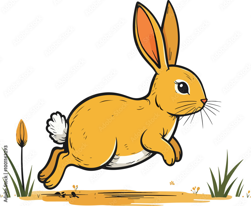 Obraz premium Yellow Rabbit Illustration