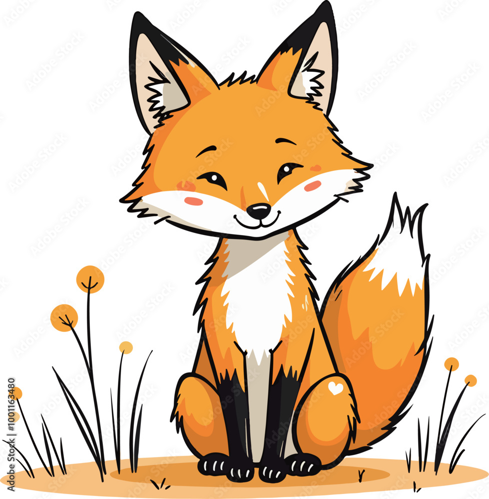 Obraz premium Cute Fox Illustration