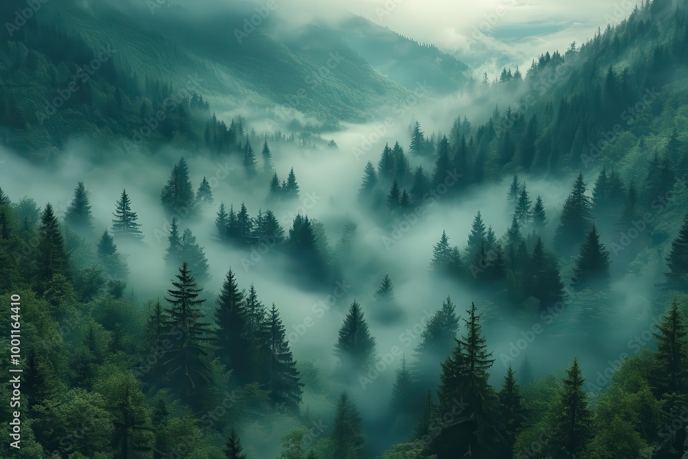 mysterious landscape of trees shrouded in fog creating an ethereal atmosphere that evokes a sense of tranquility and intrigue in nature mysterious landscape of trees shrouded in fog creating an ethereal atmosphere that evokes a sense of tranquility and intrigue in nature