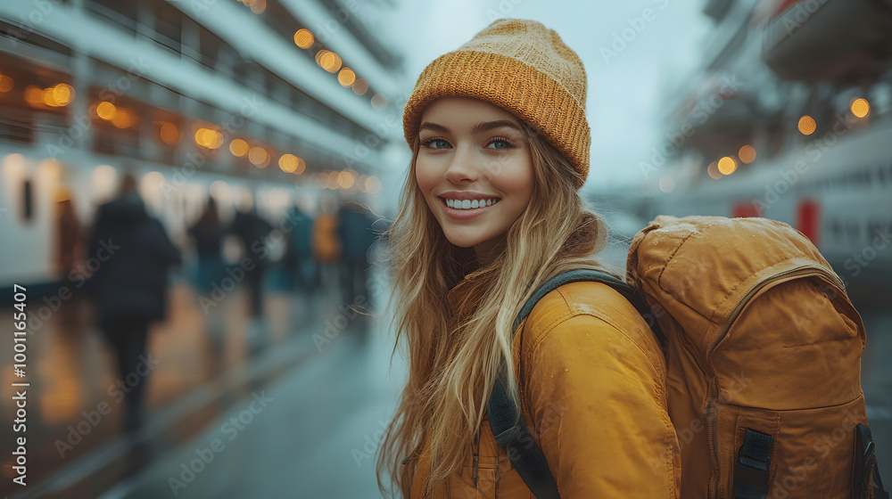 A Young Woman with Long Hair and a Hat Wearing a Denim Jacket
A Young Woman with Long Hair and a Hat Wearing a Denim Jacket