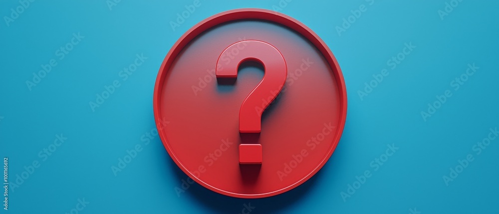 Red question mark symbol on a blue background, ideal for graphics and designs. Red question mark symbol on a blue background, ideal for graphics and designs.