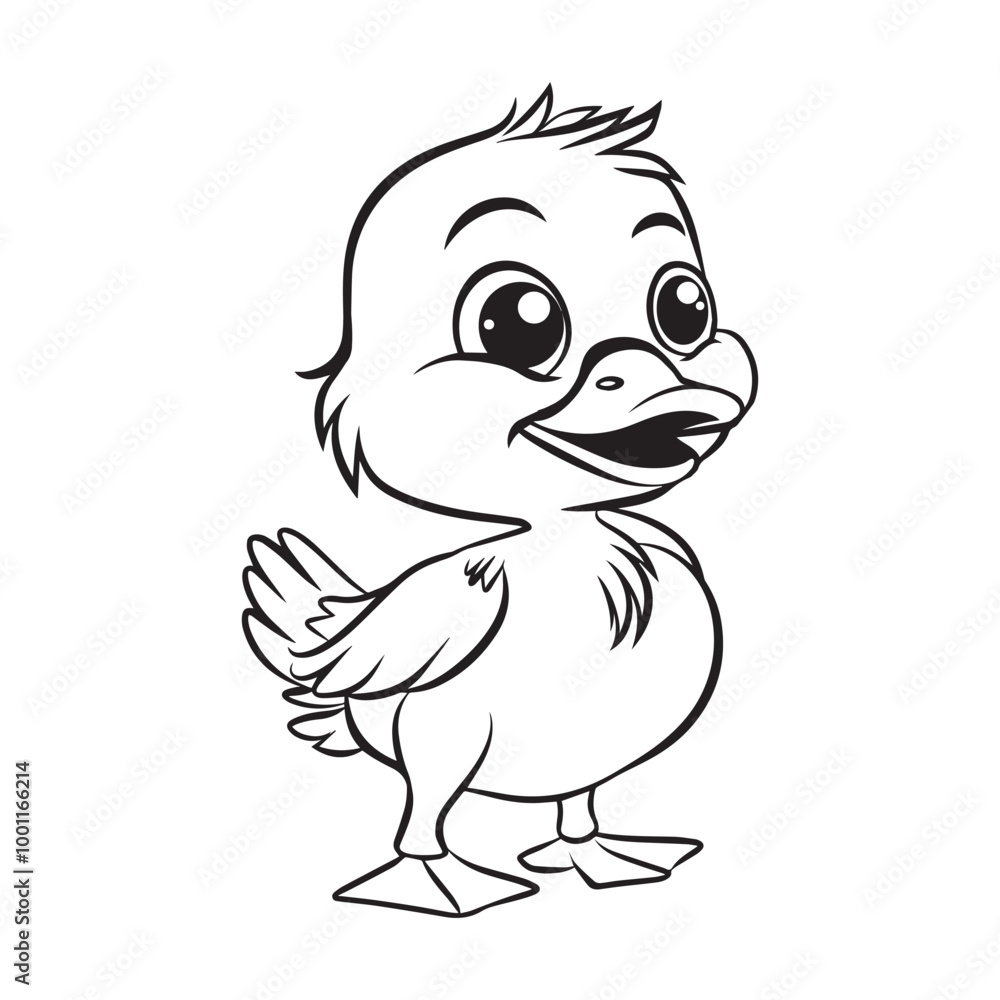 Baby Duck Outline Clipart - Duck Vector illustration in black and white Baby Duck Outline Clipart - Duck Vector illustration in black and white