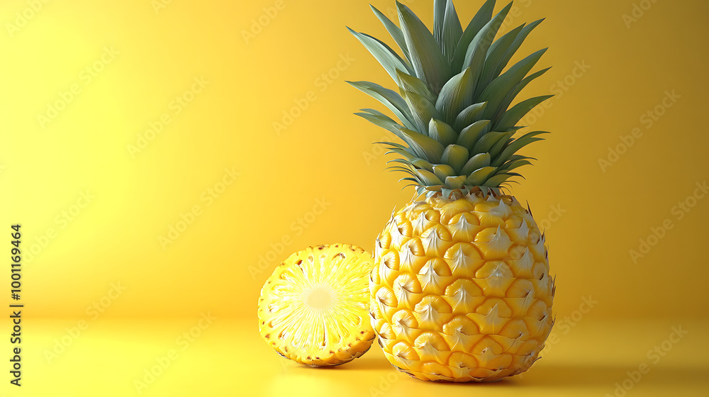 A Pineapple Cut in Half is Placed on the Right Side of the Image
A Pineapple Cut in Half is Placed on the Right Side of the Image