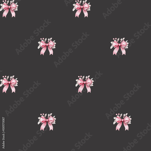 Wallpaper Mural 
watercolor christmas seamless pattern, christmas bows seamless, christmas texture design, new year pattern, bow pattern, christmas bow pattern Torontodigital.ca