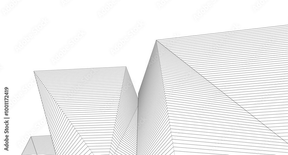 Fototapeta premium ​​abstract architecture 3d illustration background 
