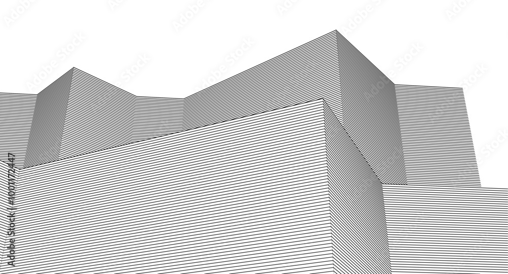 Fototapeta premium ​​abstract architecture 3d illustration background 
