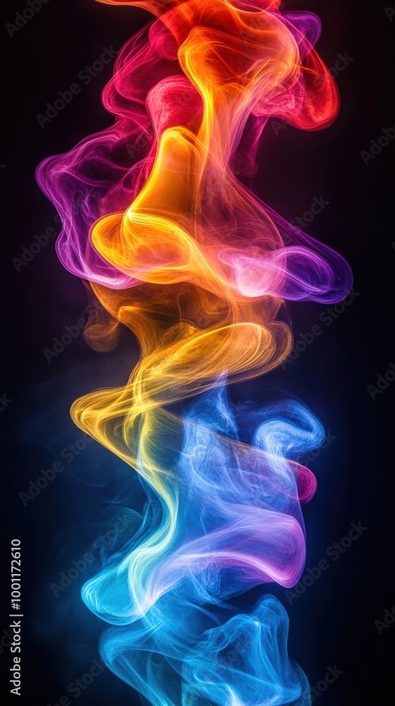 Abstract colorful energy light streaks against a dark background Abstract colorful energy light streaks against a dark background