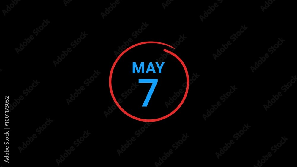 7th May calendar date Animation 7th May calendar date Animation