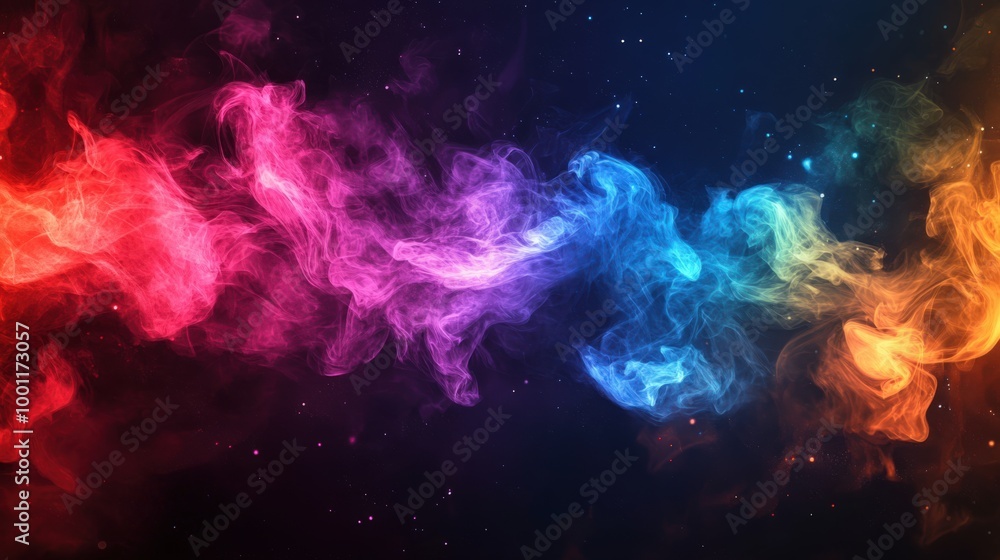 Vertical colorful electric line on black background with high contrast lighting Vertical colorful electric line on black background with high contrast lighting